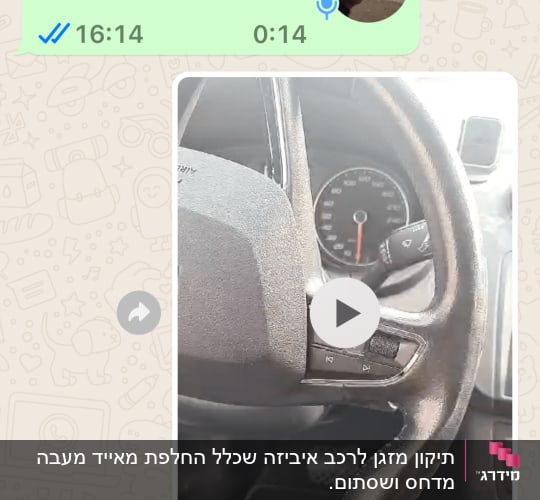 הגה רכב עם מד מהירות ולחצנים